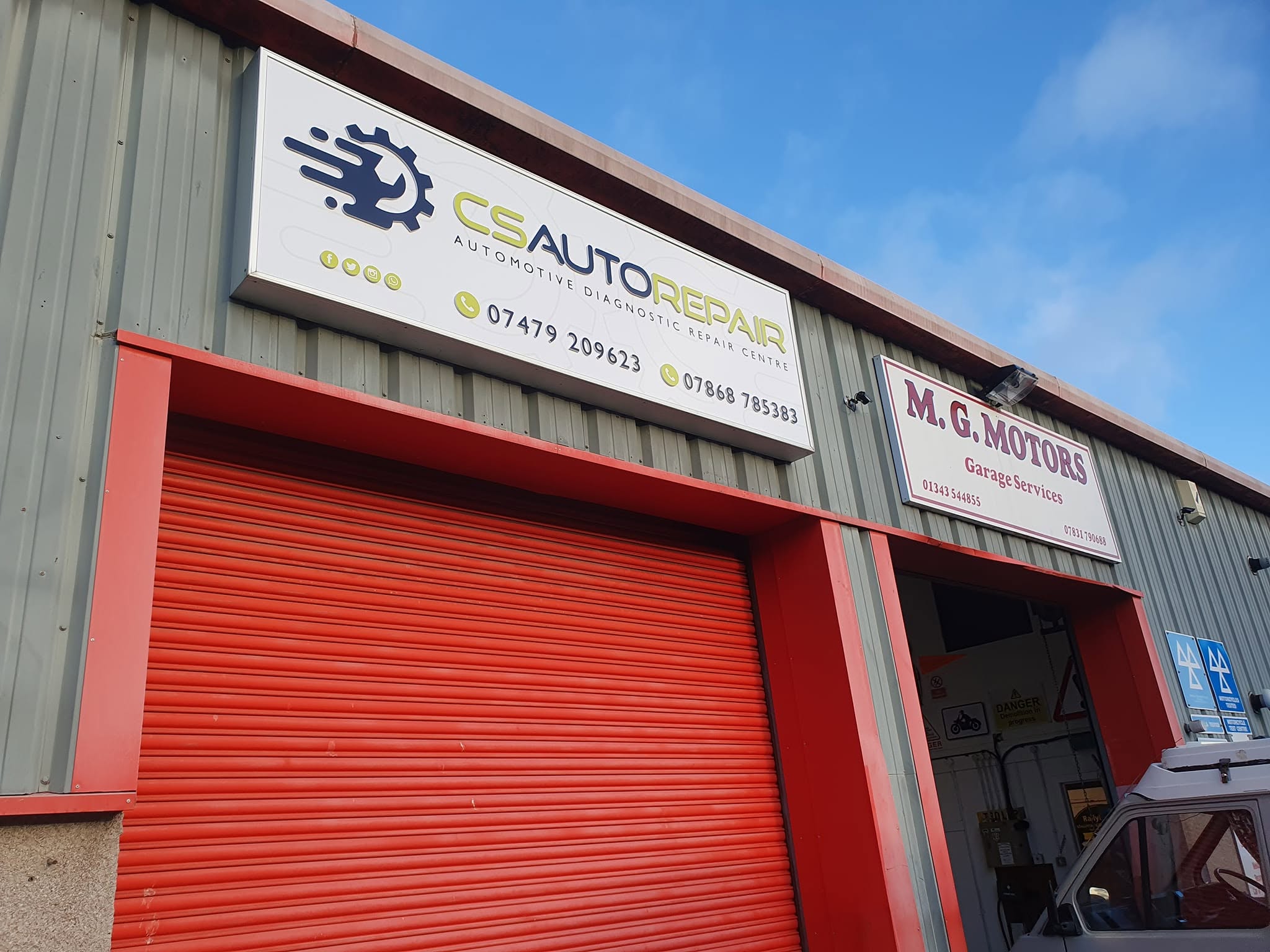 CS Autorepair shopfront in Moray